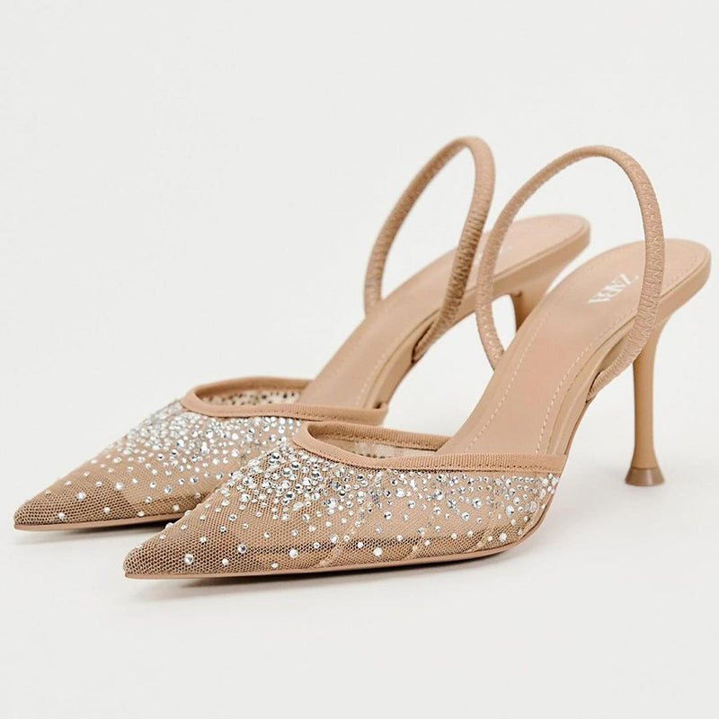 Imported Pointed Toe Brand Logo Heels – Umer's Fashion Store