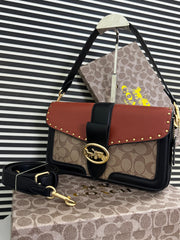 *COACH*
Georgie Shoulder Bag In Colorblock Signature Canvas & Daisy Embroidery