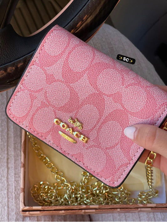 COACH Signature Card Case On A Chain