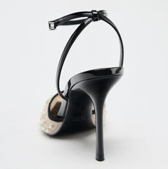 Imported Pointed Toe Brand Logo Heels