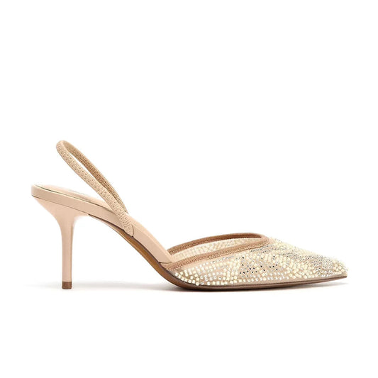 Imported Pointed Toe Brand Logo Heels