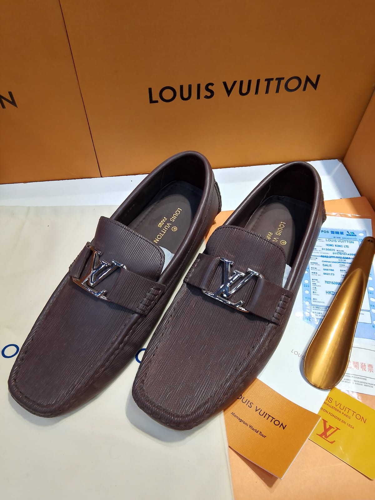 High Quality Imported Pure Leather Brand Logo Shoes