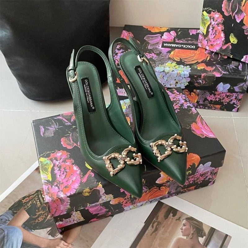 High Quality Imported Brand Logo Heels