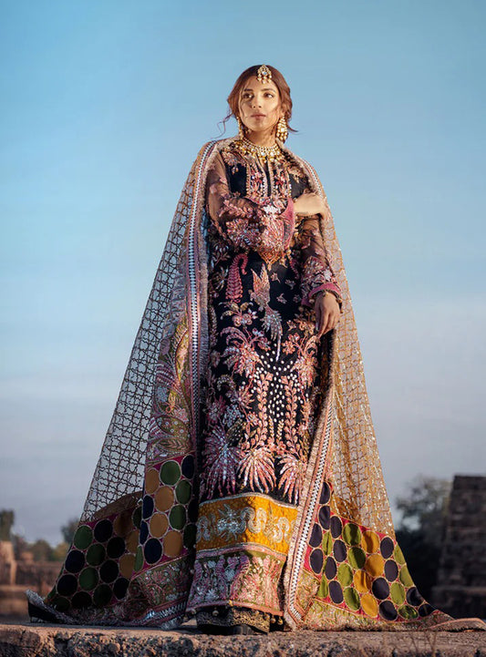Maryam Hussain 07 (A Plus Replica) - 3 Piece Bareeze Net Dress with Organza Dupatta