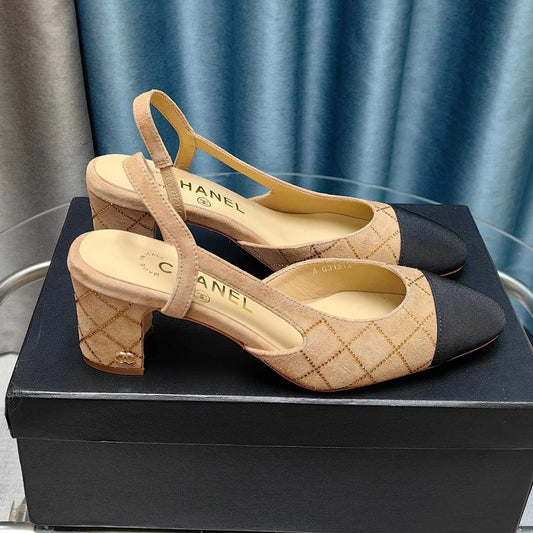 High Quality Imported Brand Logo Block Heels