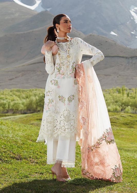 Crimson 18A - 3 Piece Embroidered Lawn Dress with Organza Embroidered Dupatta