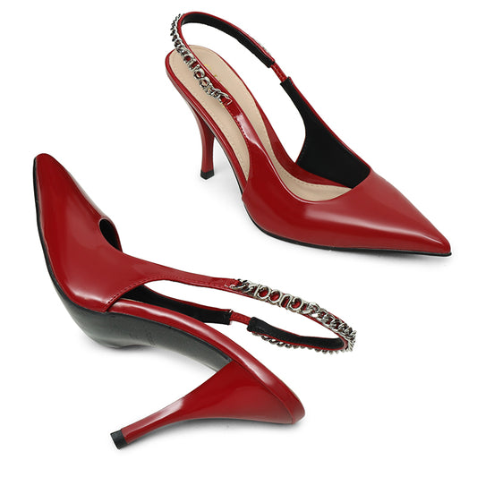 High Quality Imported Brand Logo Heels