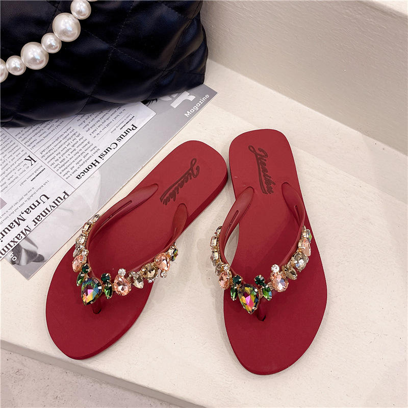 Imported Soft Flat Slipper with Stones