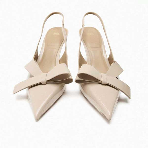 Imported Pointed Toe Brand Logo Heels