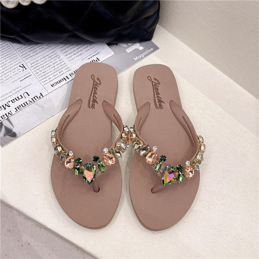 Imported Soft Flat Slipper with Stones