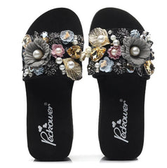 Imported Soft Floral Wedge Slipper
