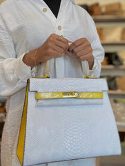 Hermès Kelly 28cm Crocodile Palladium Hardware