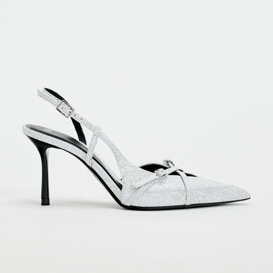 Imported Pointed Toe Brand Logo Heels