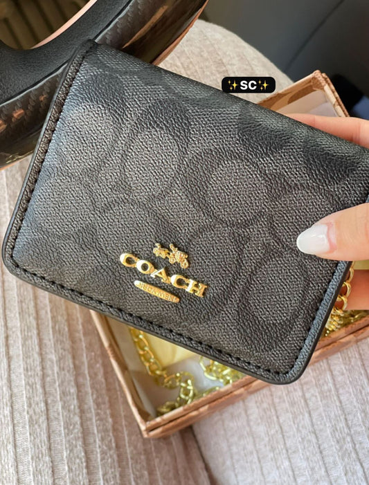COACH Signature Card Case On A Chain