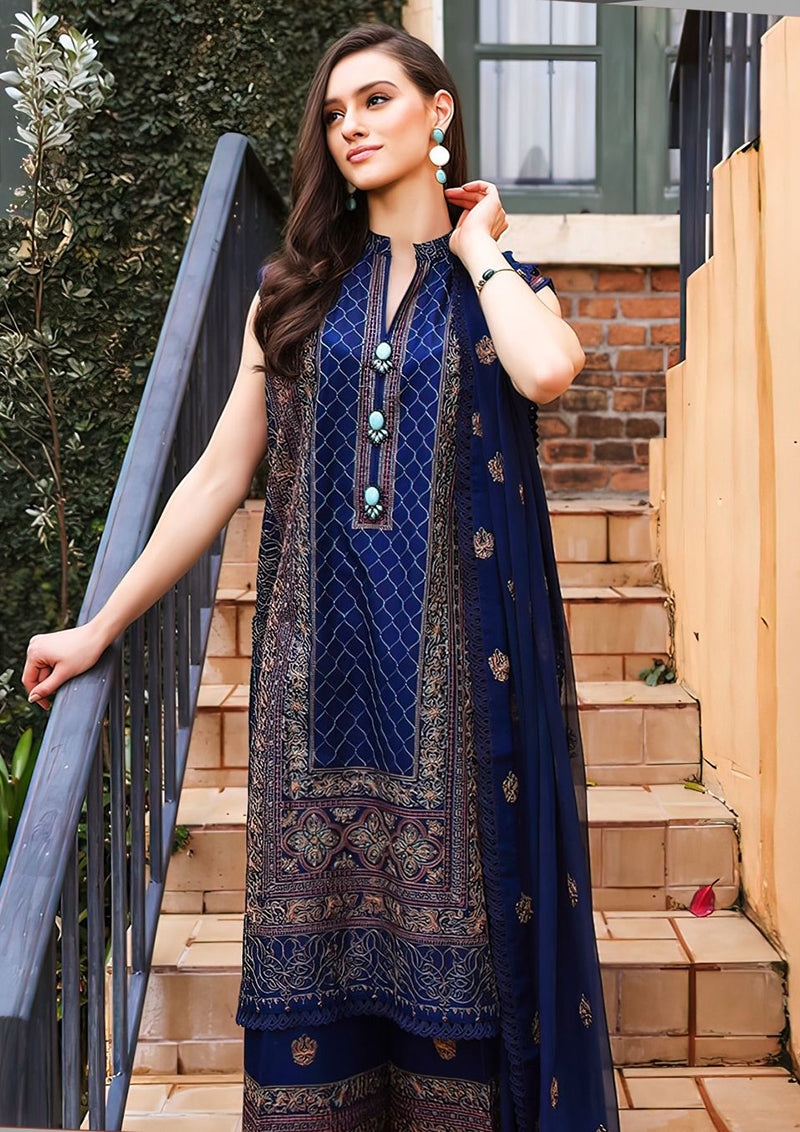 Bareeze 62 - 3 Piece Embroidered Linen Dress with Embroidered Chiffon Dupatta