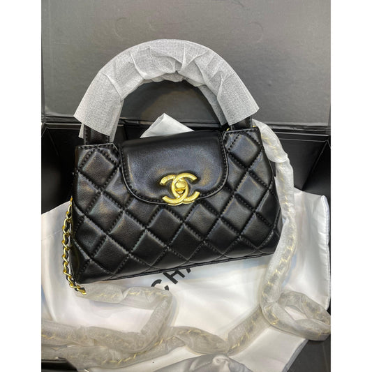 CHANEL Kelly Shiny Age Calfskin Quilted Hand Bag