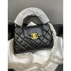 CHANEL Kelly Shiny Age Calfskin Quilted Hand Bag