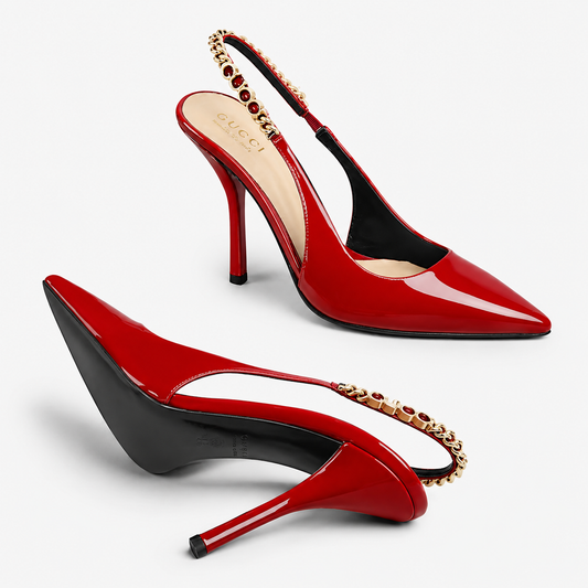 High Quality Imported Brand Logo Heels