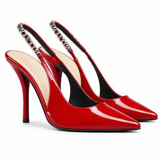 High Quality Imported Brand Logo Heels