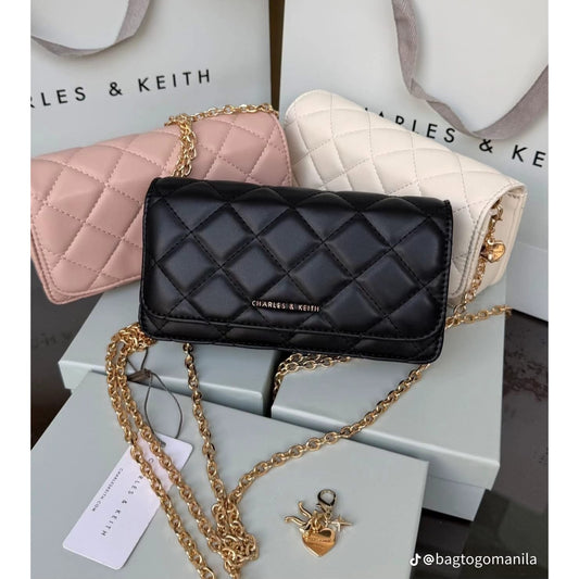 CHARLES & KEITH Arrietty Quilted Wallet On Chain