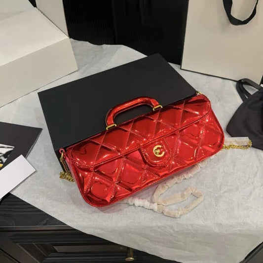 CHANEL Large Patent Top Handle Bag