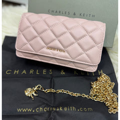 CHARLES & KEITH Arrietty Quilted Wallet On Chain