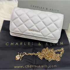 CHARLES & KEITH Arrietty Quilted Wallet On Chain