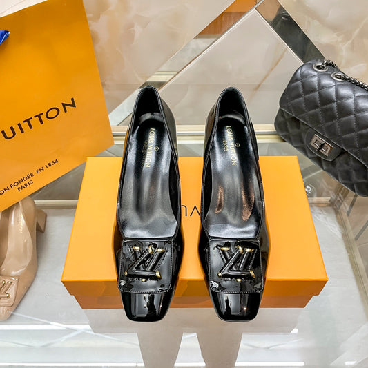 High Quality Imported Brand Logo Block Heels