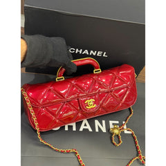CHANEL Large Patent Top Handle Bag