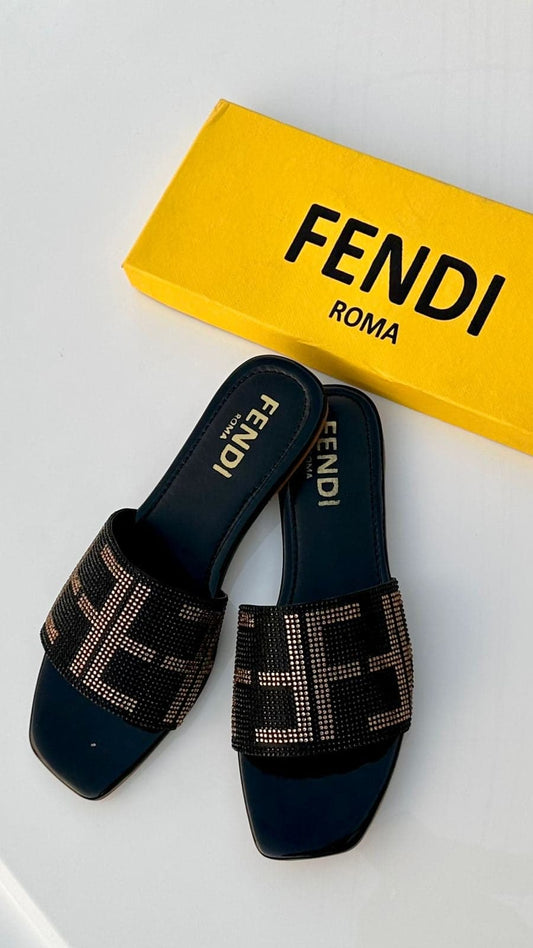 FNDI ROMA STONE SLIDES - BLACK