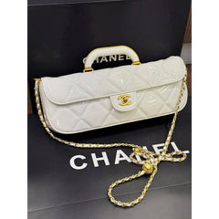 CHANEL Large Patent Top Handle Bag