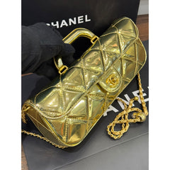 CHANEL Large Patent Top Handle Bag