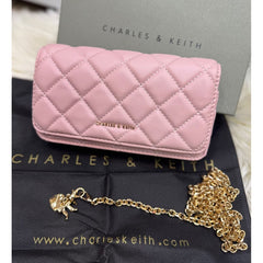 CHARLES & KEITH Arrietty Quilted Wallet On Chain