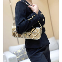 CHANEL Large Patent Top Handle Bag