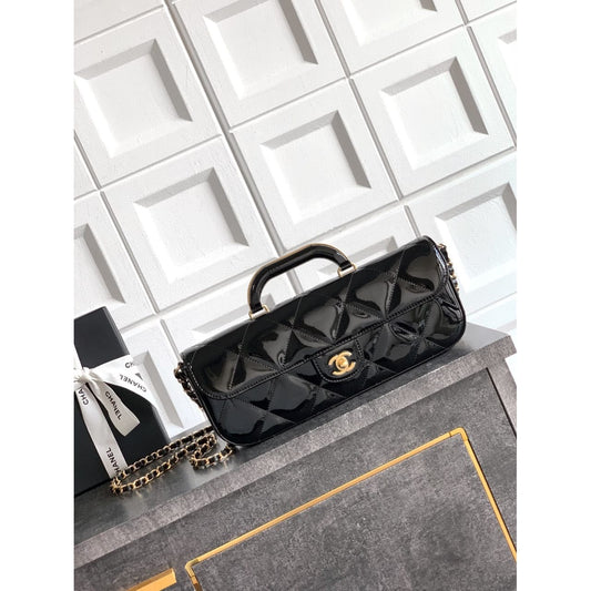 CHANEL Large Patent Top Handle Bag