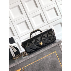 CHANEL Large Patent Top Handle Bag