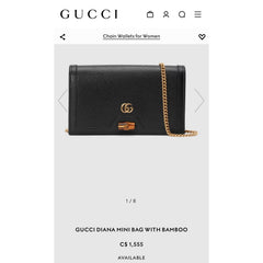 GUCCI DIANA MINI BAG WITH BAMBOO