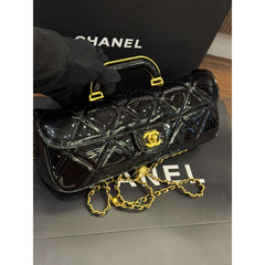 CHANEL Large Patent Top Handle Bag