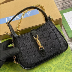 GUCCI Jackie 1961 Crystal GG Mini Shoulder Bag