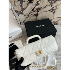 CHANEL Large Patent Top Handle Bag