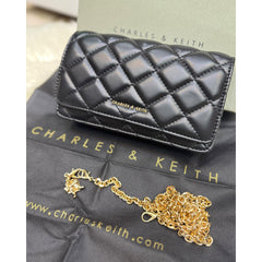 CHARLES & KEITH Arrietty Quilted Wallet On Chain