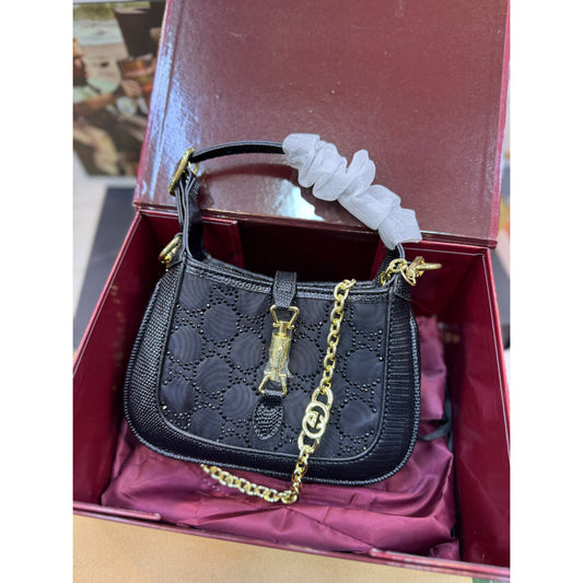 GUCCI Jackie 1961 Crystal GG Mini Shoulder Bag