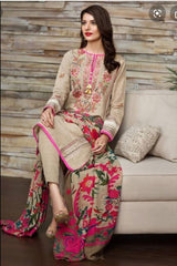 Khaadi 01 - 3 Piece Embroidered Khaddar Dress with Shawl