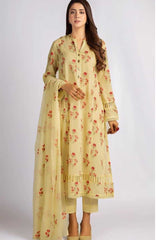 Bareeze 40 – 3 Piece Embroidered Karandi Dress with Chiffon Dupatta