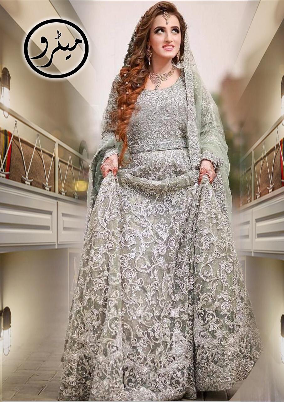 Maria B. 120 – 3 Piece Chiffon Dress with Net Dupatta