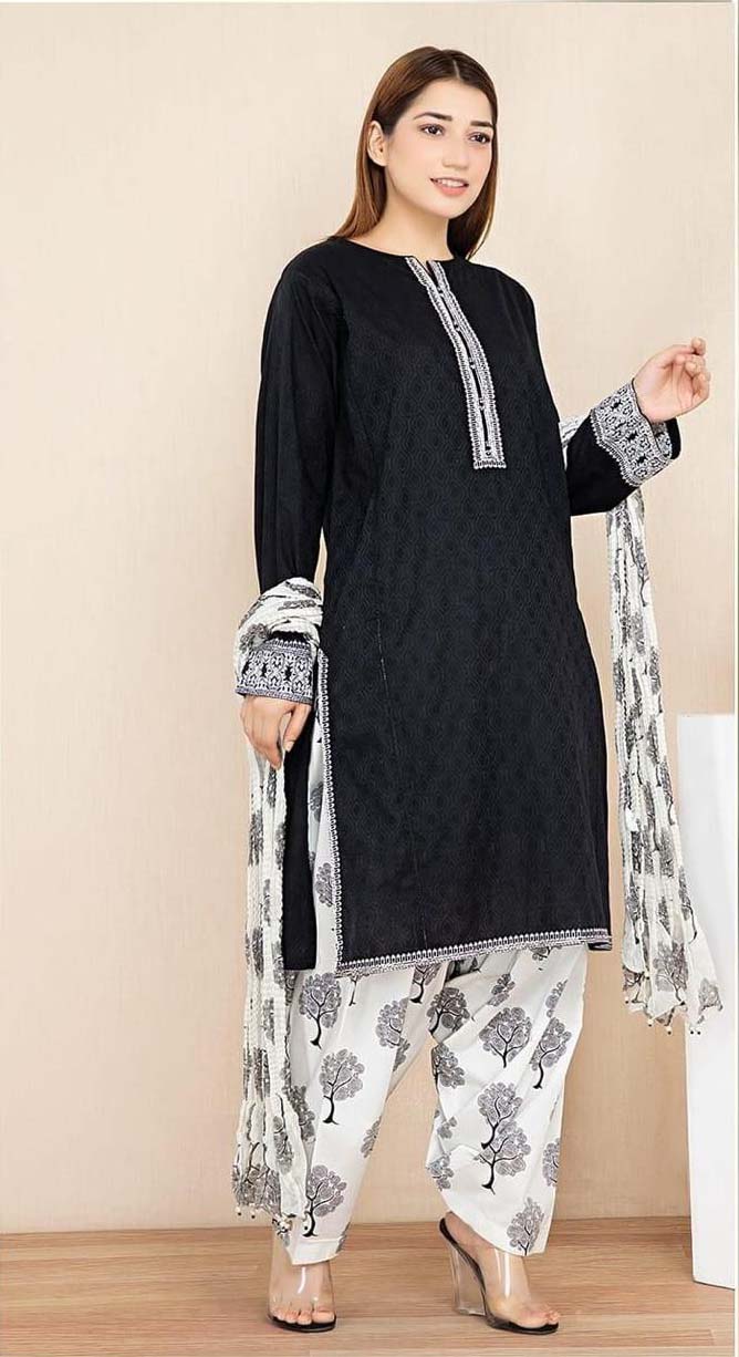 Chinyere 03 - 3 Piece Embroidered Lawn Dress with Embroidered Chiffon Dupatta