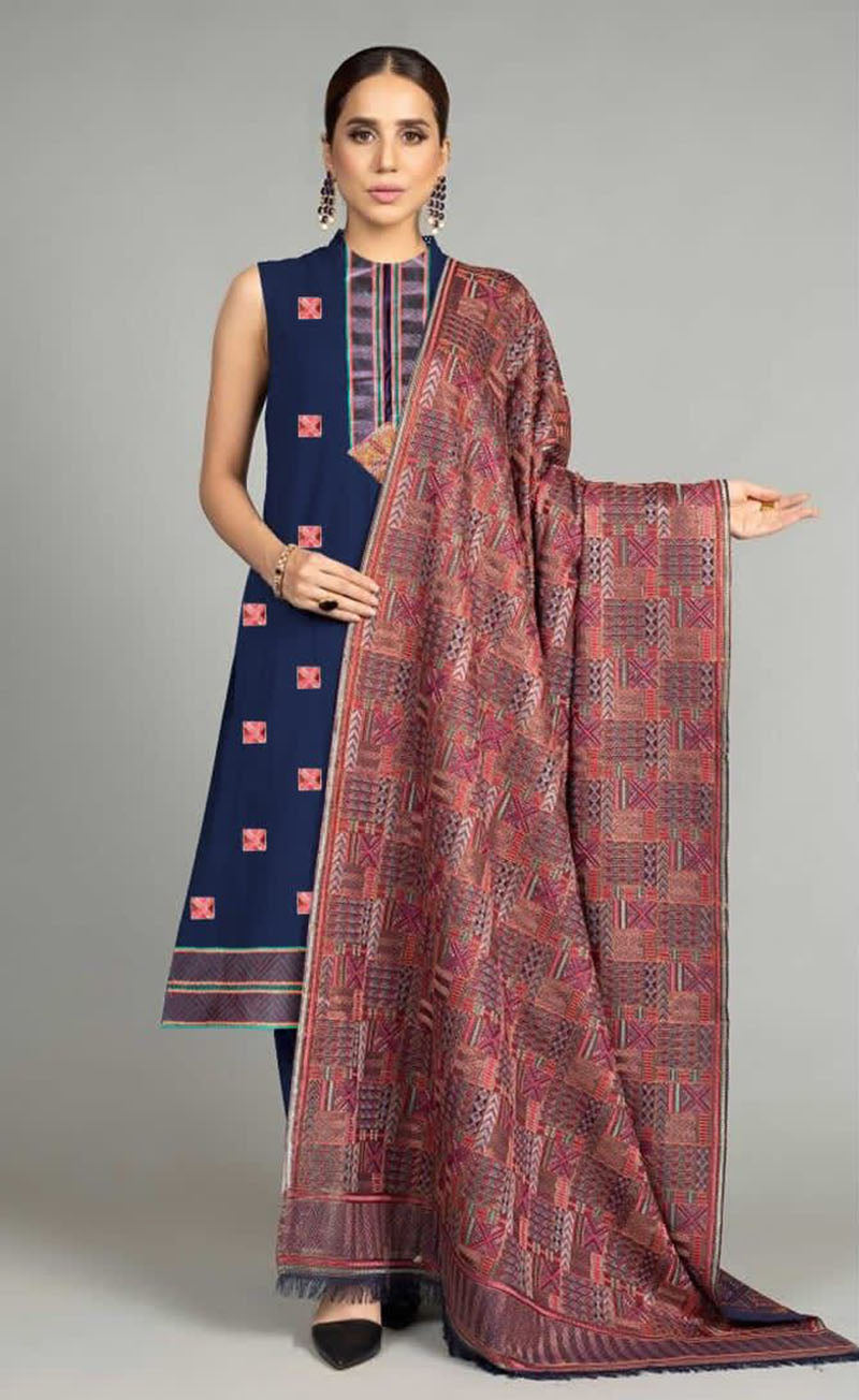 Bareeze 03 – 3 Piece Embroidered Karandi Dress