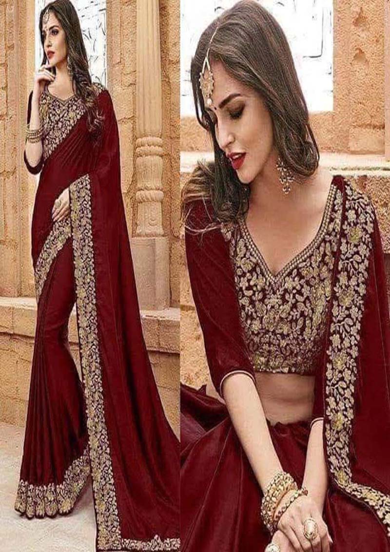 Indian 19A - Chiffon Embroidered Saree