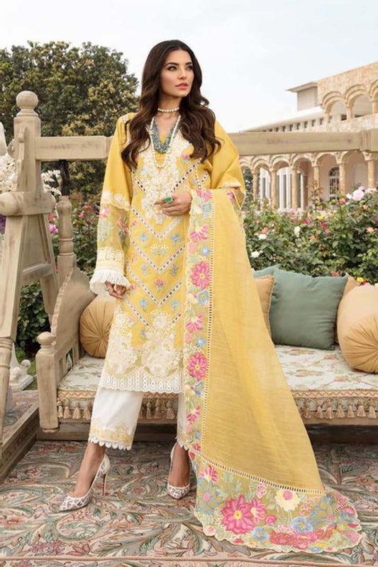 Crimson 01 - 3 Piece Embroidered Lawn Dress with Organza Embroidered Dupatta