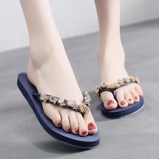 Imported Soft Flat Slipper with Stones